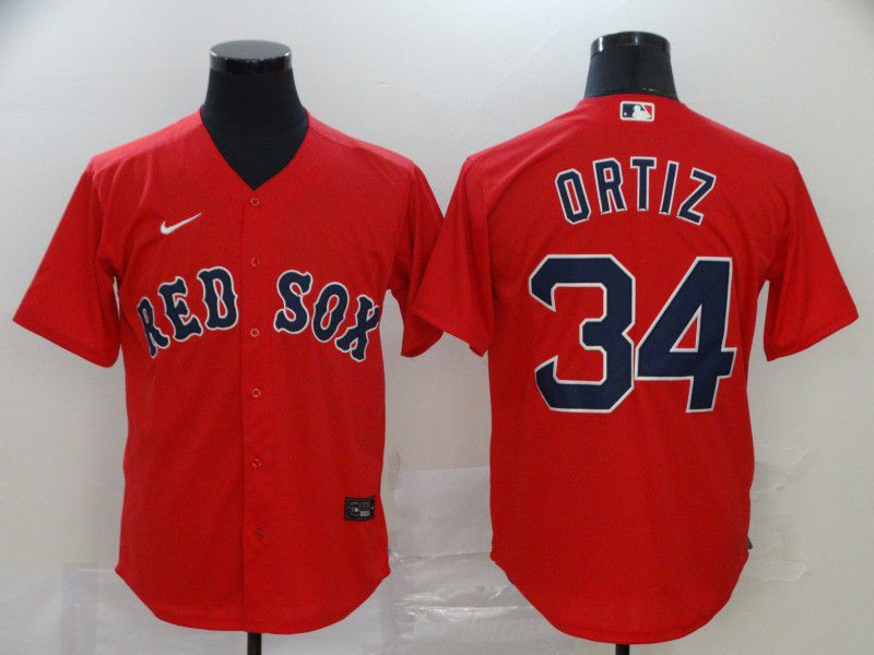 Men Boston Red Sox 34 Ortiz Red Nike Game MLB Jerseys